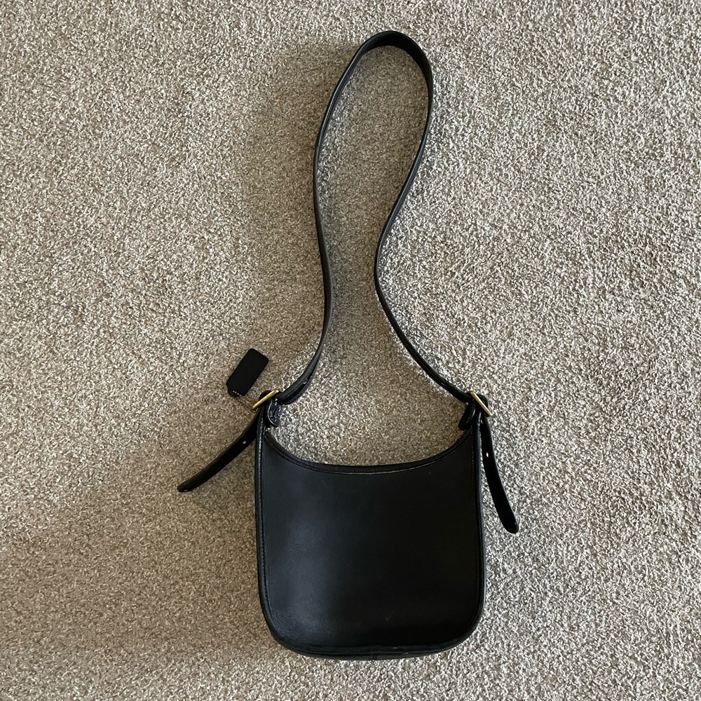 VINTAGE COACH JANICE LEGACY BAG Black Leather Crossbody Shoulder Bag 9950